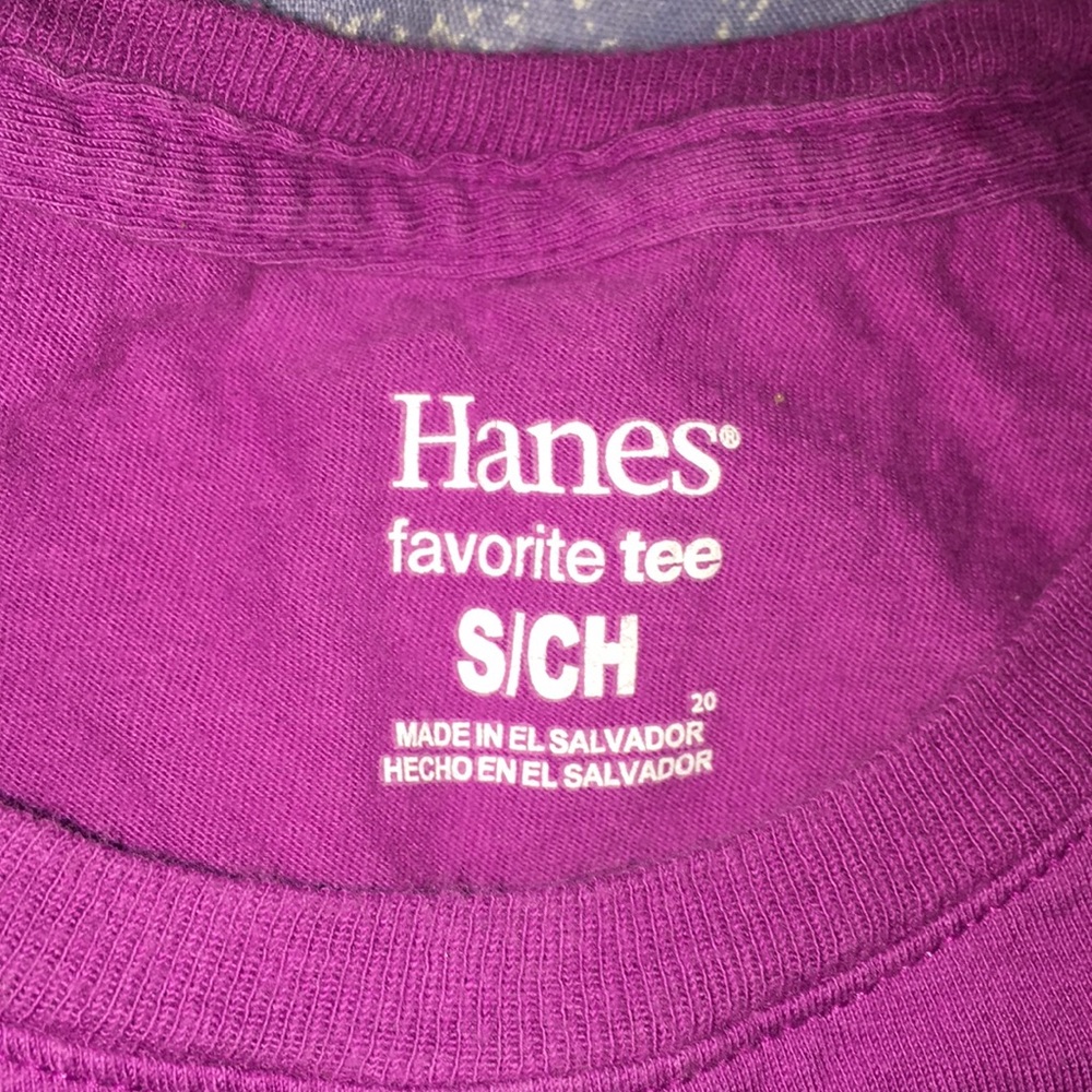 Purple Hanes shirt